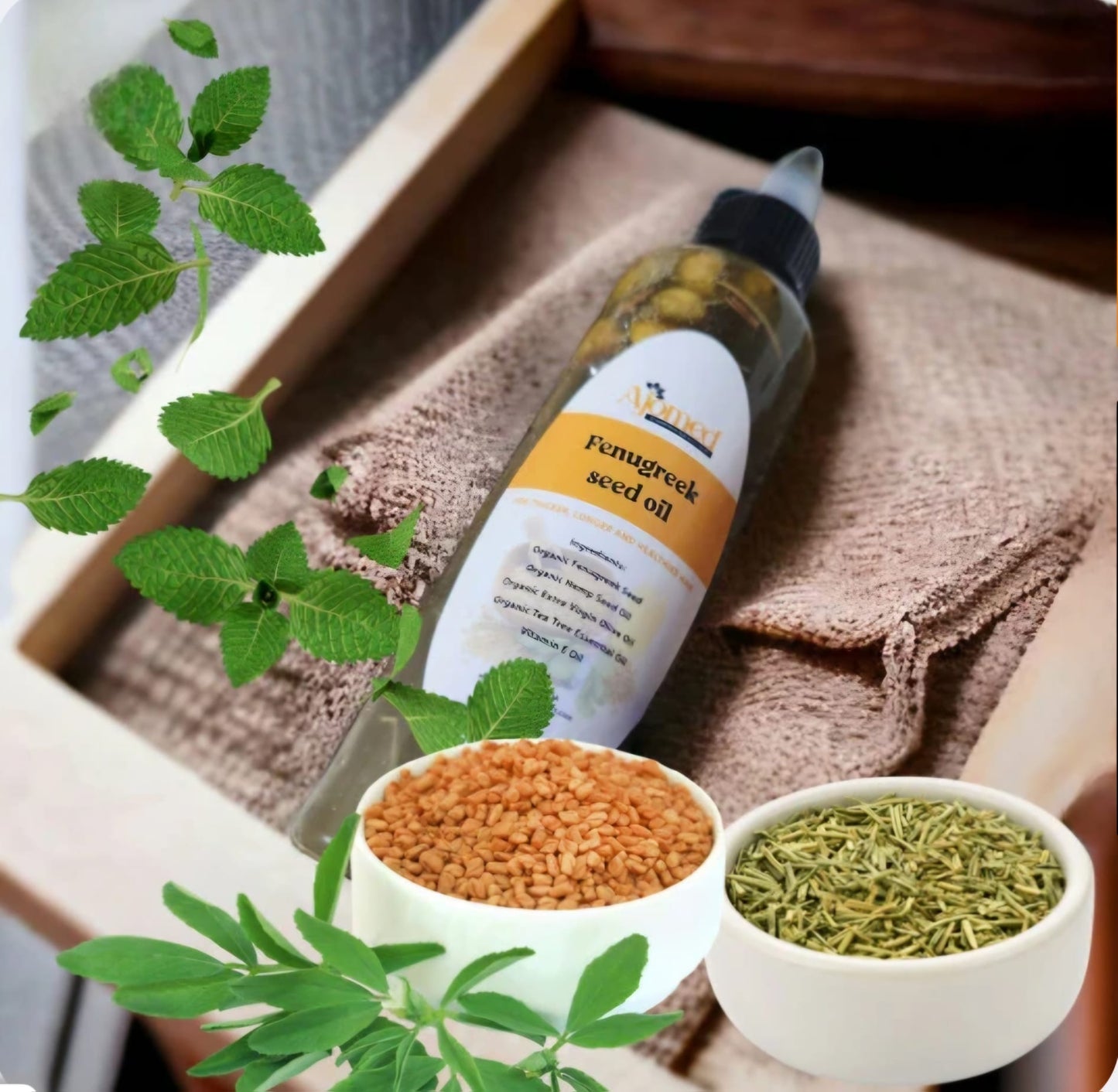 Fenugreek & Rosemary hair growth oil- herbal infused peppermint oil