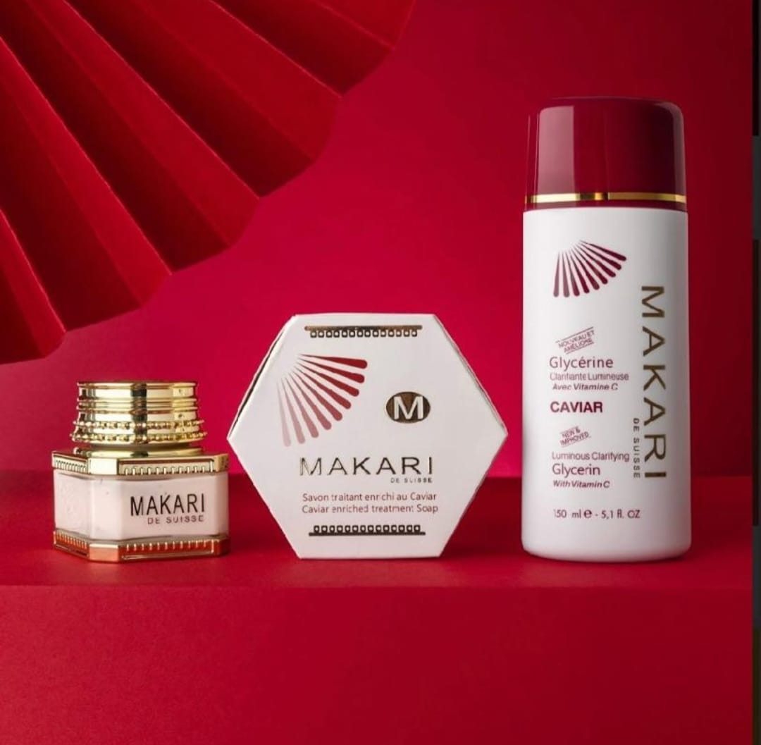 Coffret 3 pièces Makari Caviar Soins naturels au caviar pour la peau anti-âge et éclaircissante