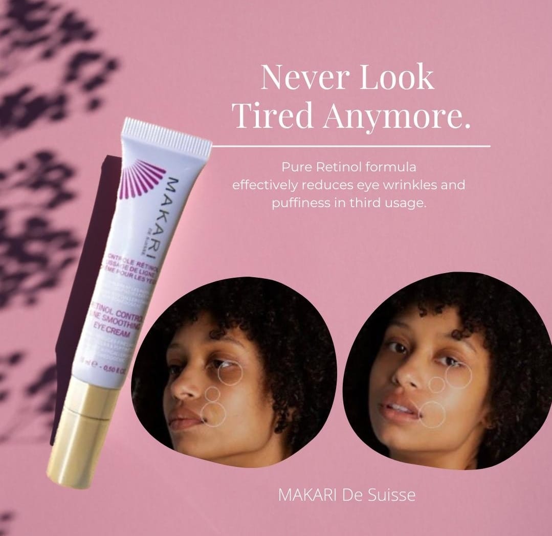 MAKARI Retinol Eye Cream - Collagen Boosting Formula for Fine Lines & Wrinkles | Rice Water, Soybean Seed Oil, Vitamin E | Reduce Puffiness, Firm Skin