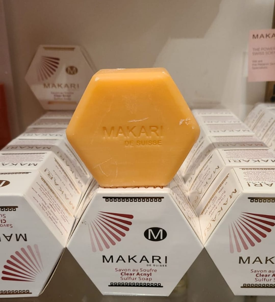 Makari De Suisse - Barre de savon au soufre classique - 7 oz - Visage et corps anti-acné - NOUVEAU