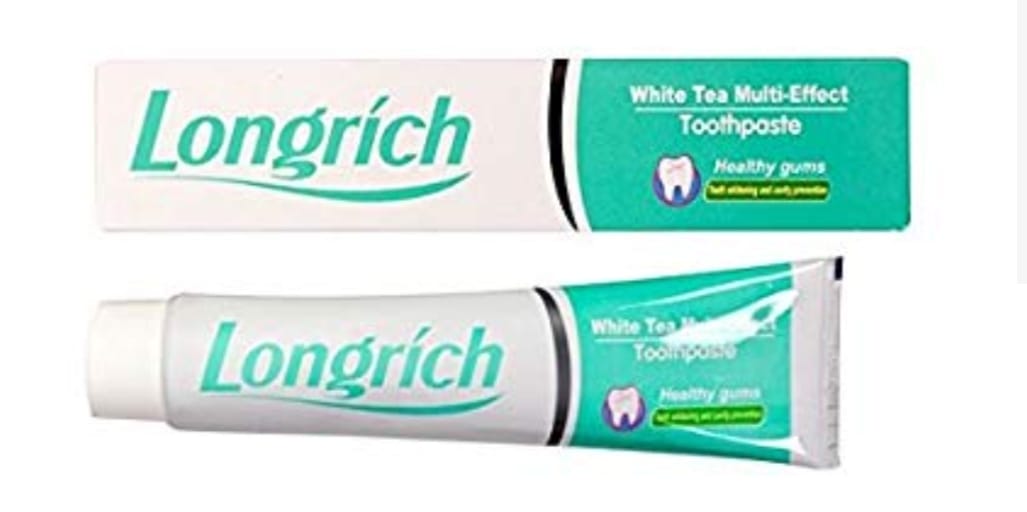 Longrich Toothpaste, WhiteTea, Fluoride Free, Deep Cleaning Jumbo Size (200g)