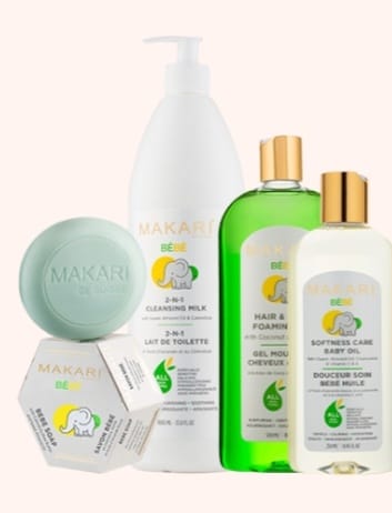 Lait nettoyant pour bébé Makari 33,8 fl. oz – Coffret cadeau apaisant et hydratant pour le bain et le corps