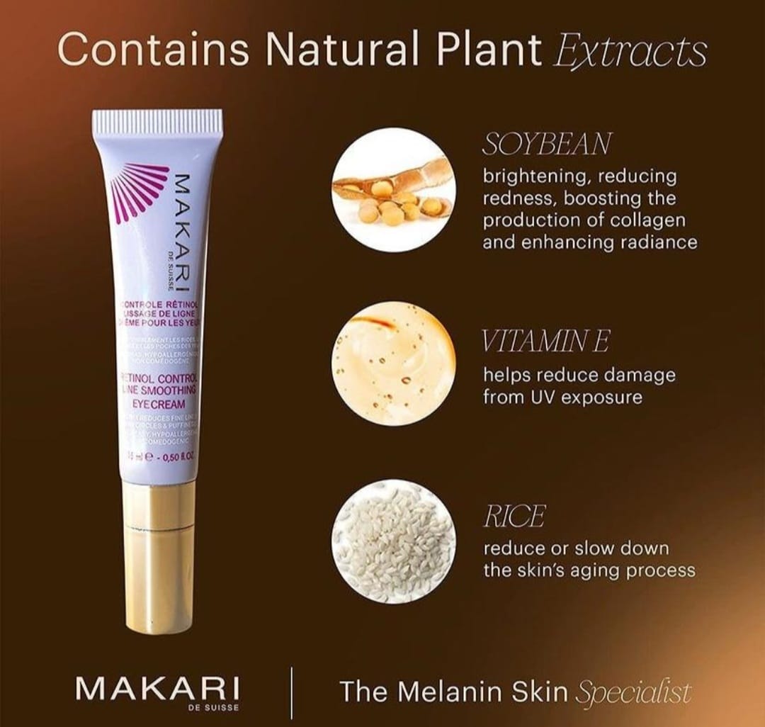 MAKARI Retinol Eye Cream - Collagen Boosting Formula for Fine Lines & Wrinkles | Rice Water, Soybean Seed Oil, Vitamin E | Reduce Puffiness, Firm Skin