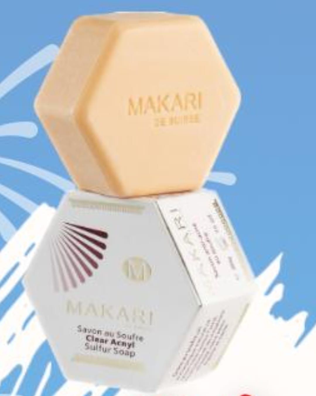 Makari De Suisse - Barre de savon au soufre classique - 7 oz - Visage et corps anti-acné - NOUVEAU
