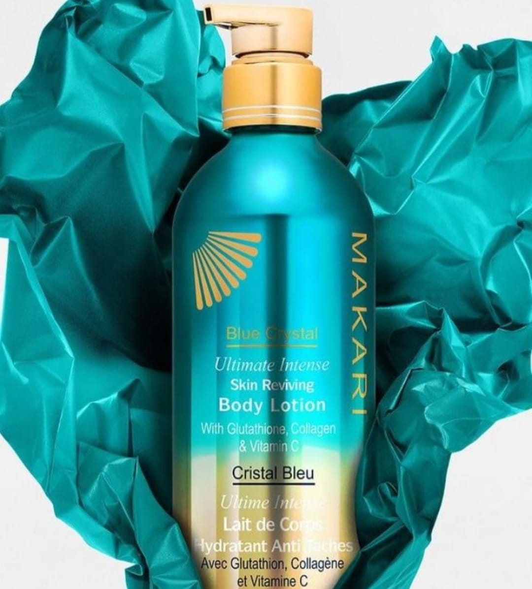 Lotion corporelle revitalisante Makari Blue Crystal 16,8 oz - Crème hydratante éclaircissante