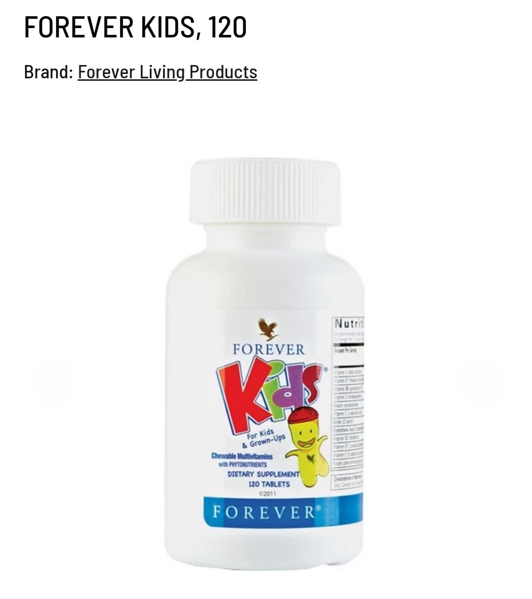 Forever Living Kids® Chewable Multivitamin - Grape Flavor for Healthy Growth and Development - No Artificial Flavors - 120 Tablets