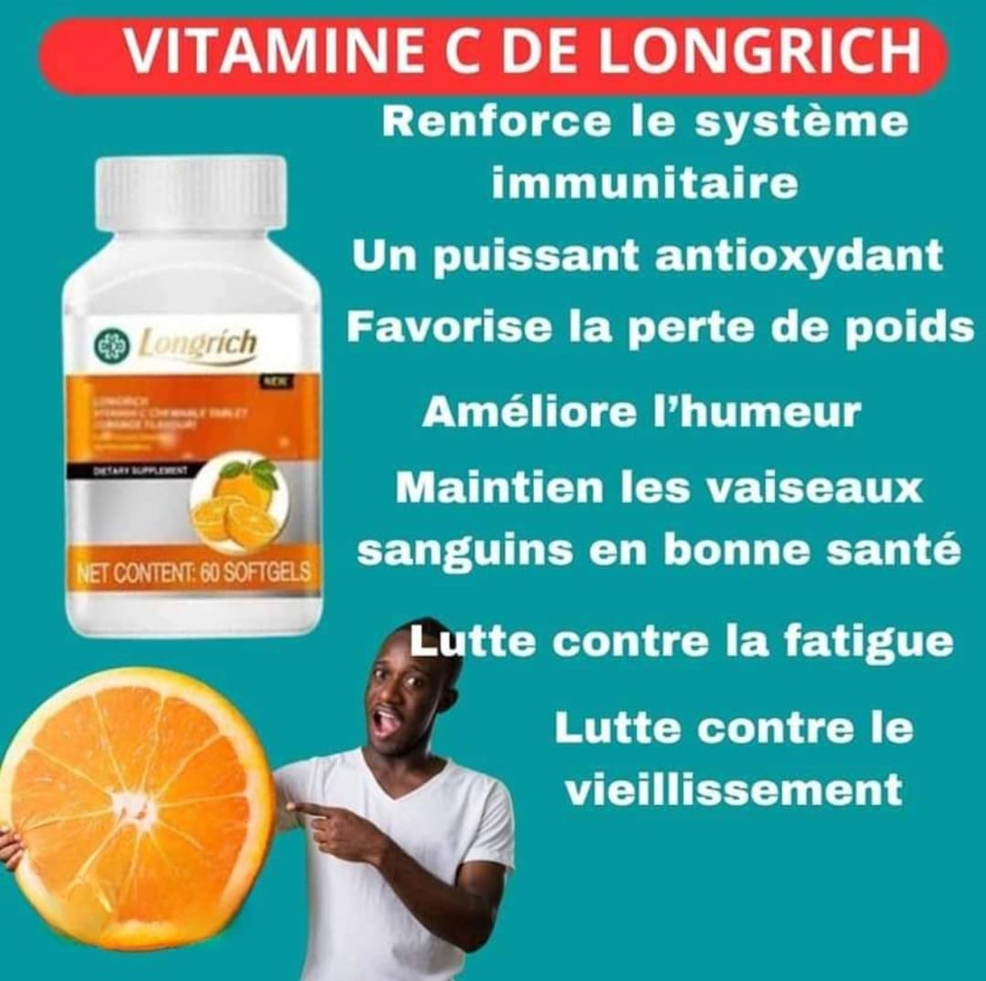 Comprimés à croquer de vitamine C Longrich (PARFUM ORANGE) EFFETS SUR LA SANTÉ