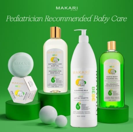 Lait nettoyant pour bébé Makari 33,8 fl. oz – Coffret cadeau apaisant et hydratant pour le bain et le corps