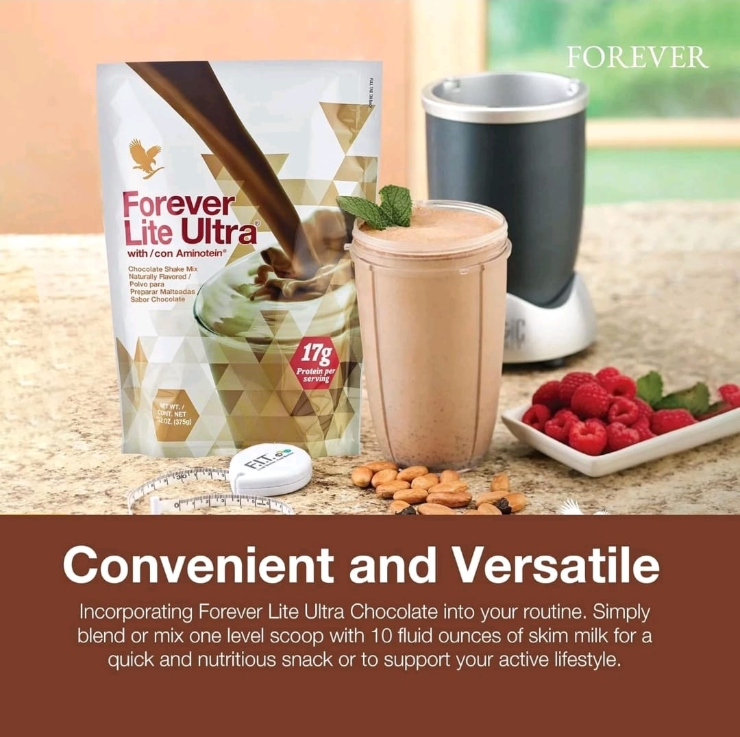 Forever Living - Lite Ultra Chocolate Protein Shake Mix with Aminotein, Low...