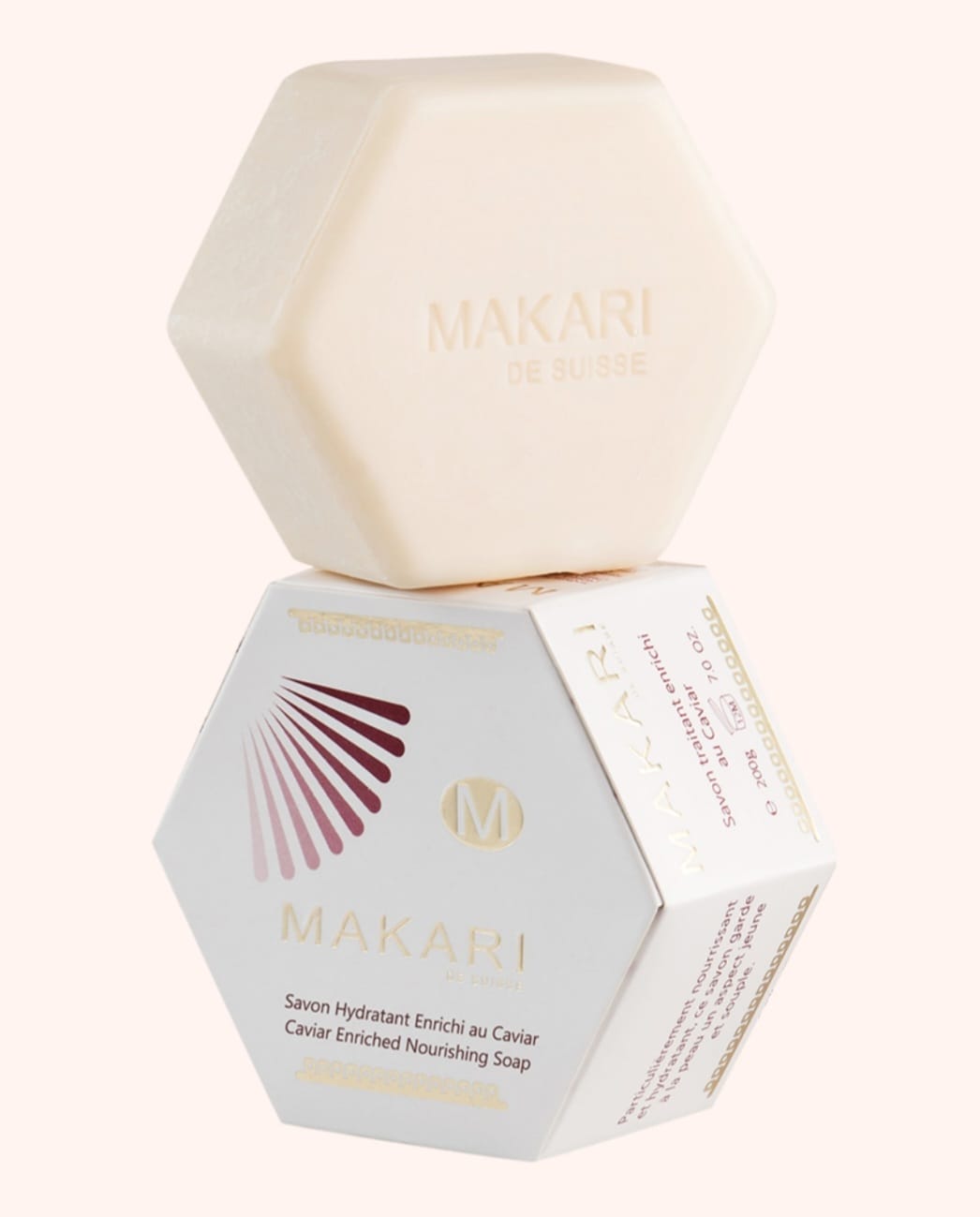 Savon de soin enrichi au caviar classique Makari 7,0 oz – Savon en barre hydratant et éclaircissant pour le visage et le corps – Nettoyant anti-âge qui combat la sécheresse, le teint terne, les rides et les imperfections