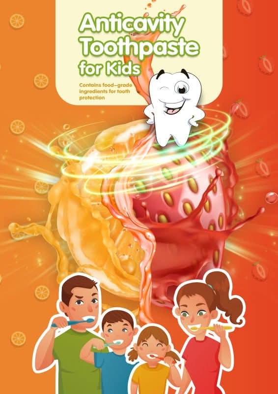 Longrich Kids Toothpaste – Strawberry Flavor 60g | Gentle Fluoride-Free Oral Car