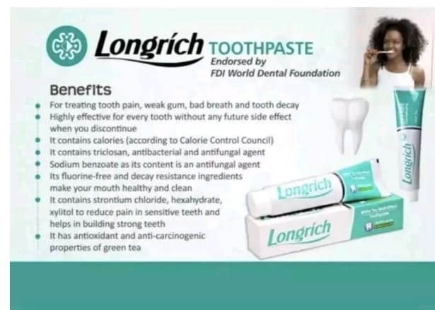 Longrich Toothpaste, WhiteTea, Fluoride Free, Deep Cleaning Jumbo Size (200g)