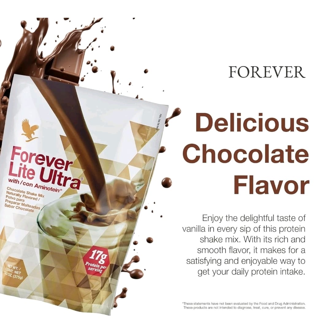 Forever Living - Lite Ultra Chocolate Protein Shake Mix with Aminotein, Low...