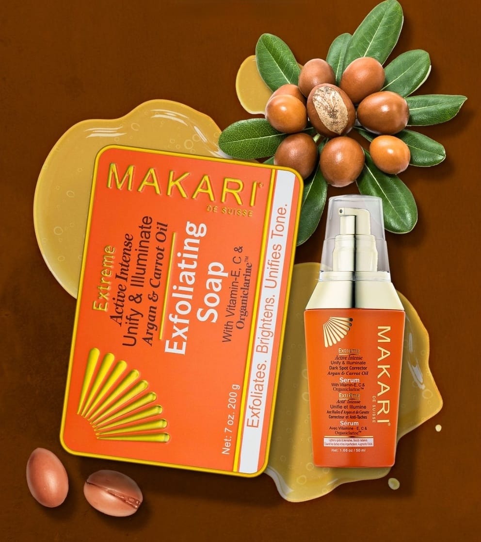 Coffret cadeau de soins tonifiants pour la peau Makari Extreme Carotte et huile d'argan