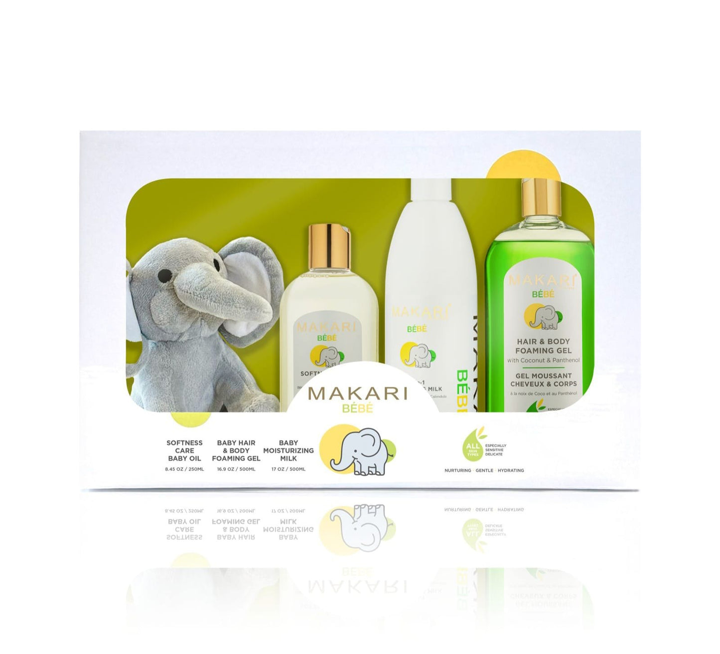 Makari Baby Set With Oil & Foaming Gel & Milk 500ml