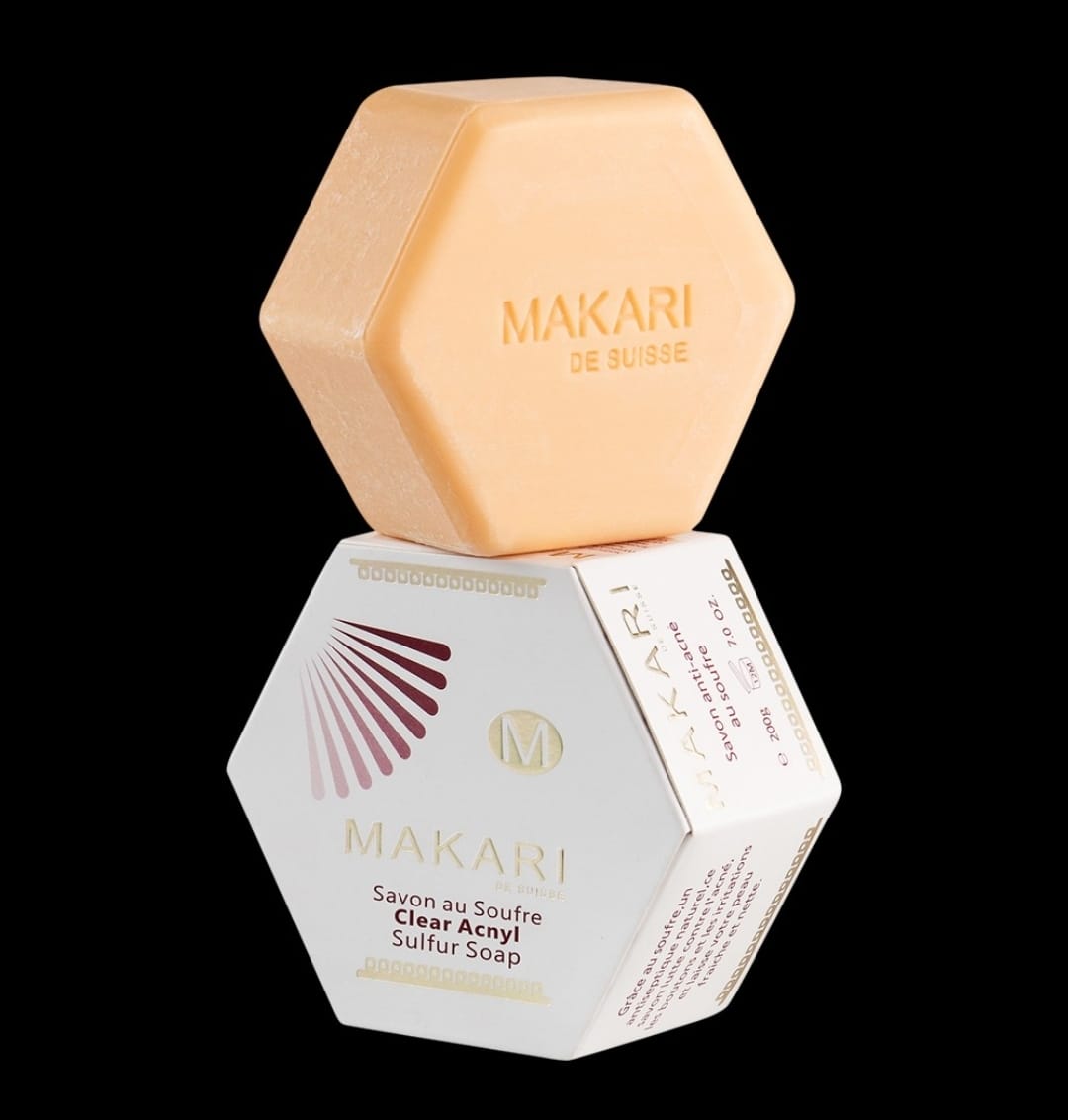 Makari De Suisse - Barre de savon au soufre classique - 7 oz - Visage et corps anti-acné - NOUVEAU
