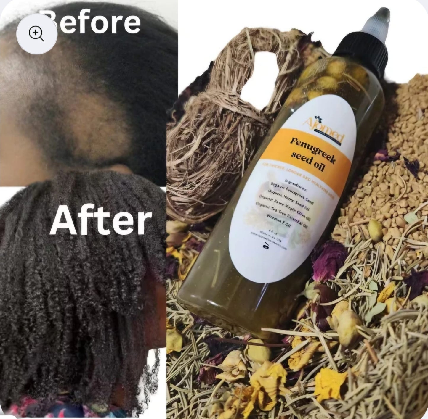 Fenugreek & Rosemary hair growth oil- herbal infused peppermint oil