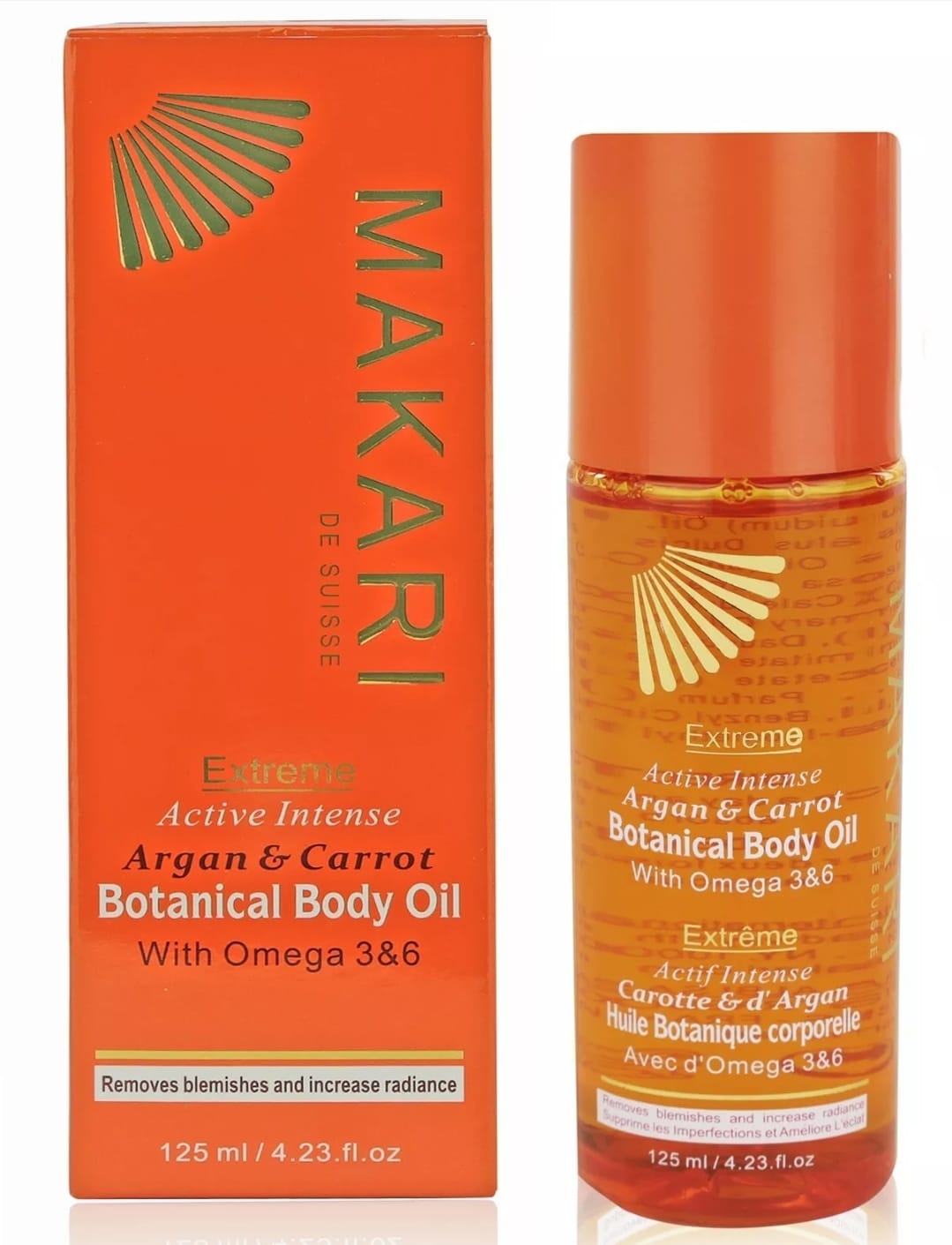 Huile corporelle botanique à l'argan et à la carotte Makari Extreme