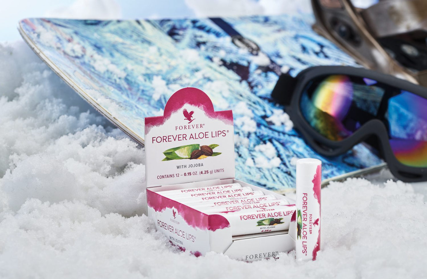 FOREVER LIVING ALOE LIPS 1 Box of -Aloe Leaf Extract Jojoba Seed Oil Beeswax