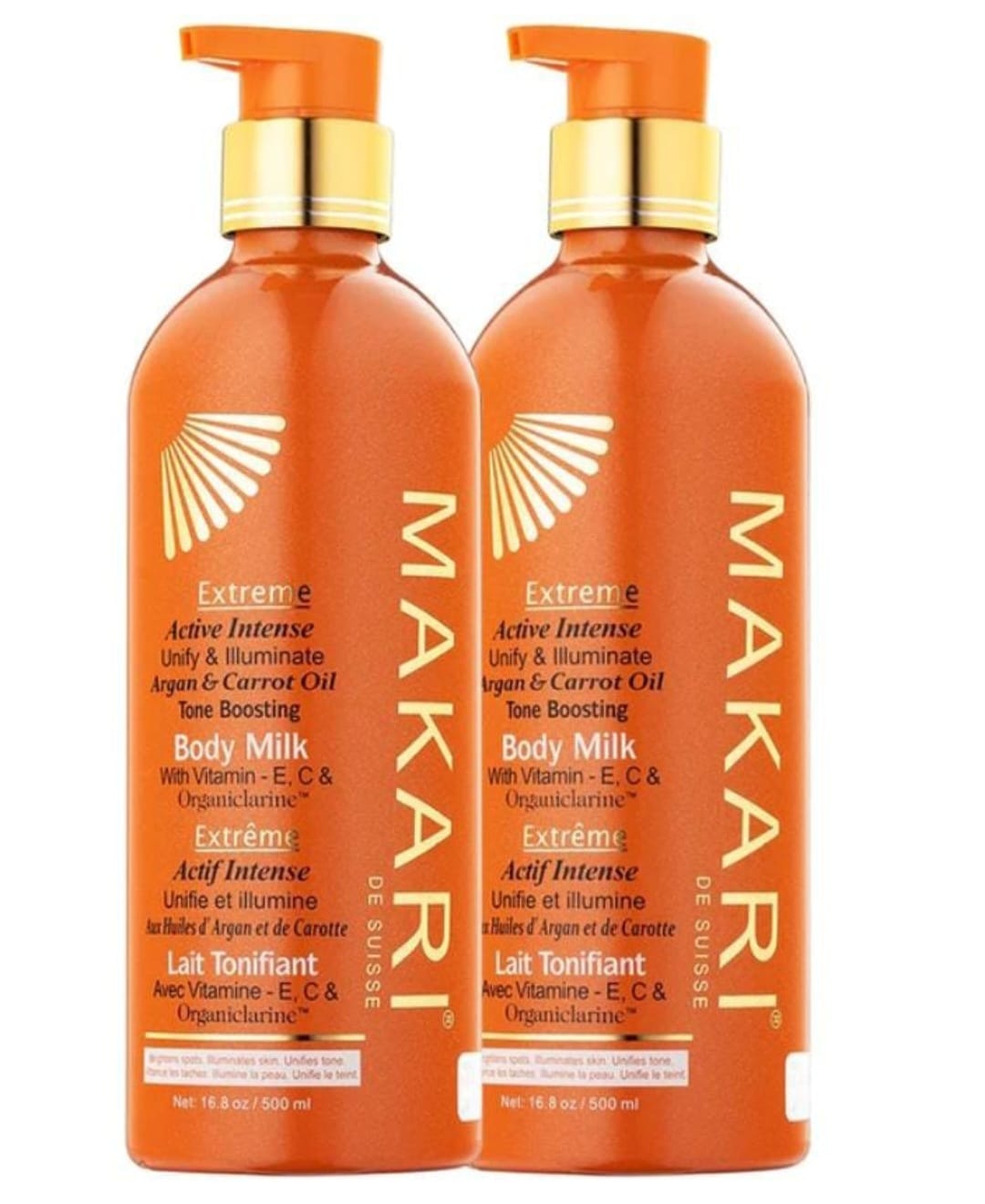 Lot de 2 Lait Corporel Tonifiant Intense Makari Extreme Active 500 ml