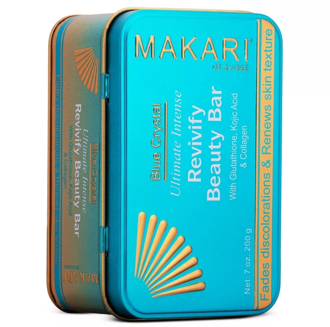 Savon en barre de beauté Makari Blue Crystal Revivify – Éclaircissant, nettoyant et éclaircissant