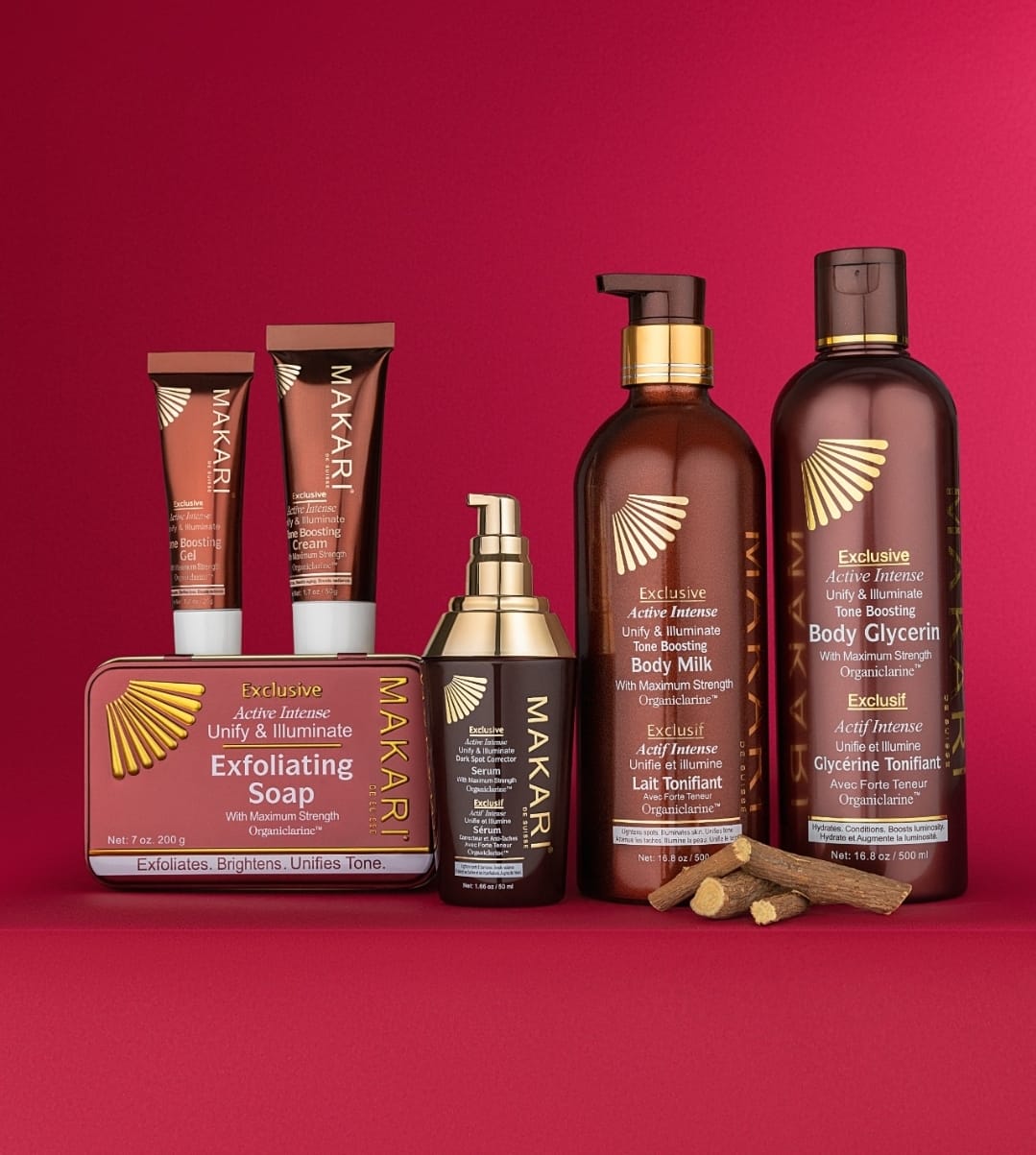 Coffret cadeau exclusif de 6 produits tonifiants pour la peau Makari