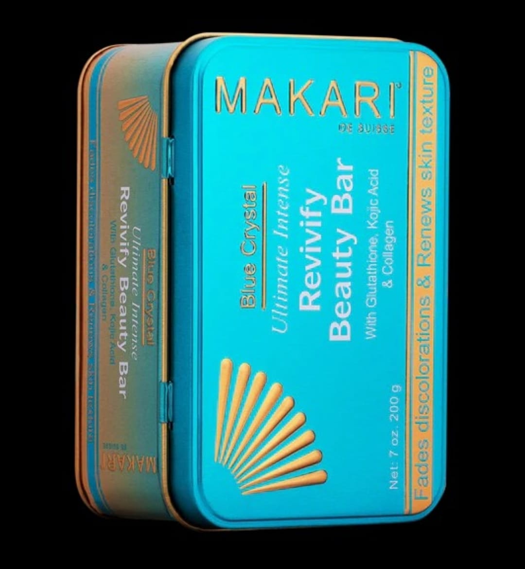 Savon en barre de beauté Makari Blue Crystal Revivify – Éclaircissant, nettoyant et éclaircissant