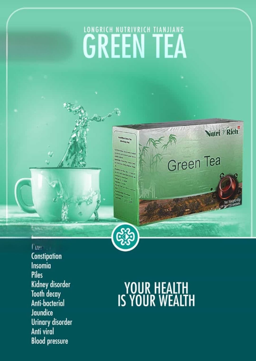 Longrich Green Tea / Longrich NutriVRich Xinchang Tea/ Detox Tea / Longrich Tea