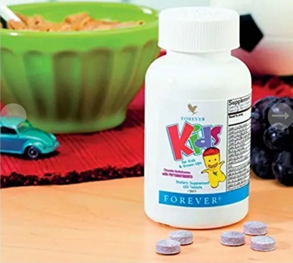 Forever Living Kids® Chewable Multivitamin - Grape Flavor for Healthy Growth and Development - No Artificial Flavors - 120 Tablets
