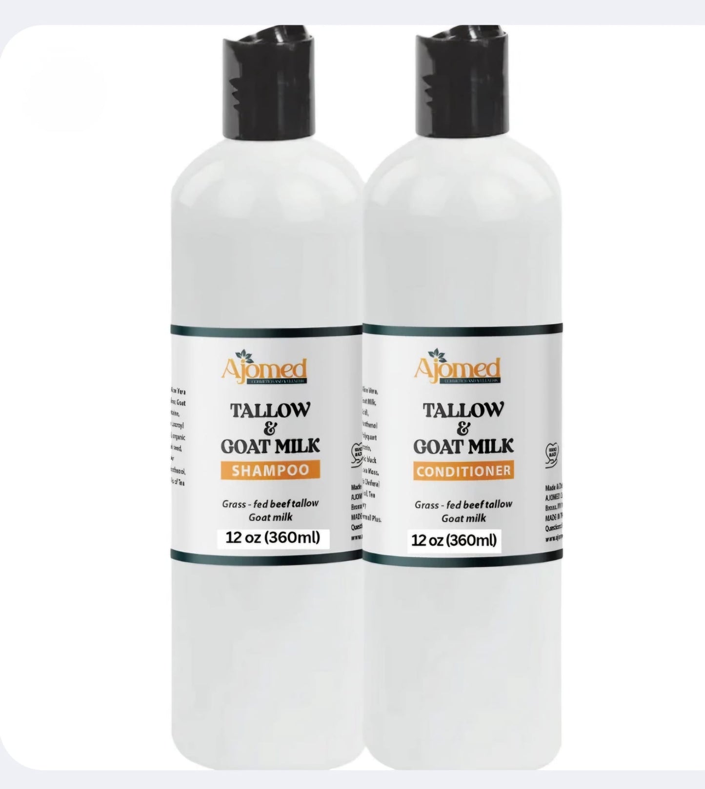 Beef Tallow & Goat Milk Sea Moss Hair Shampoo and Conditioner Set - handmade Shampoo for Hair Regrowth, Hair Loss Thinning Relief, Hair Volume Root Enhancer, Strength Thickening Care