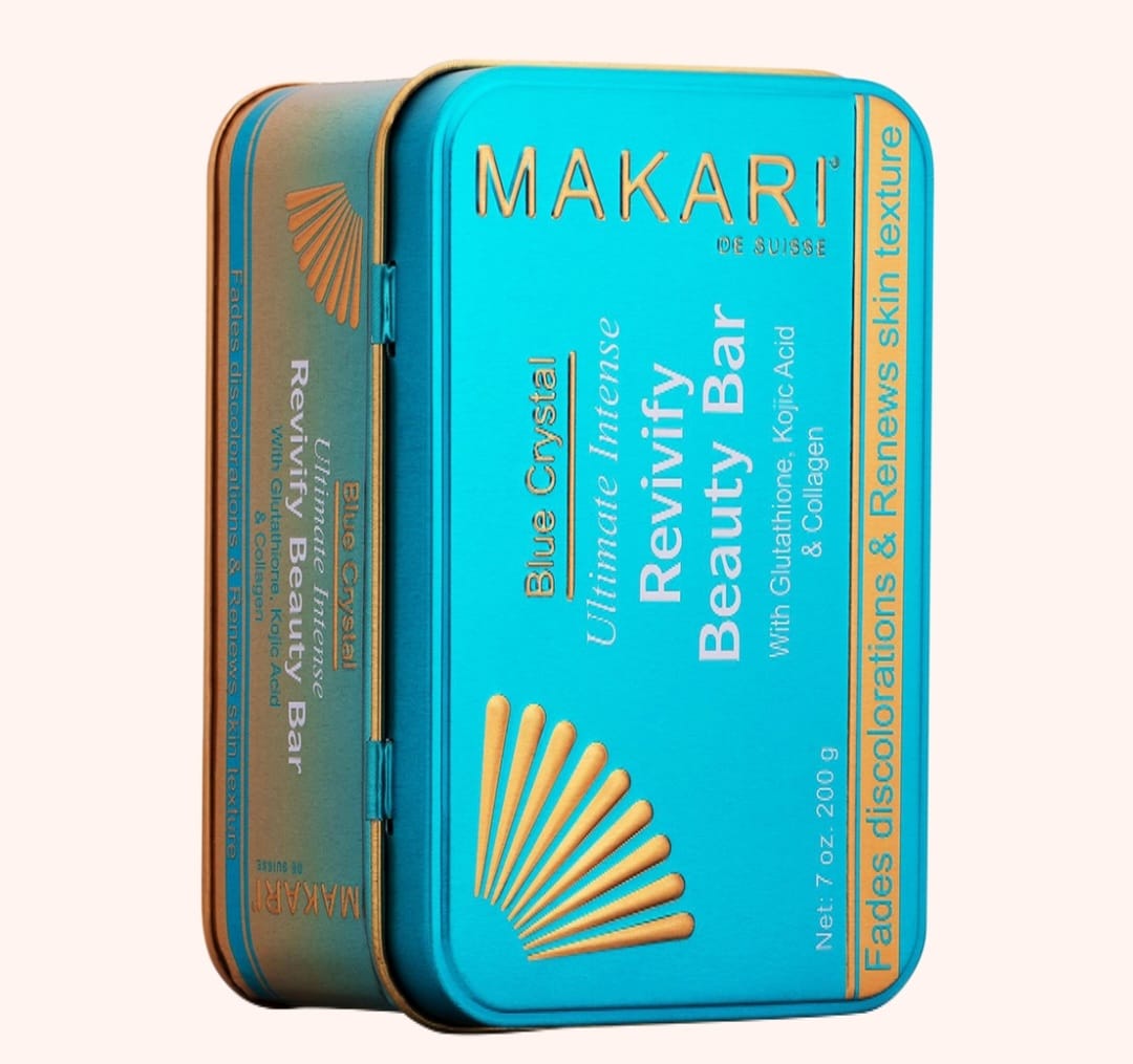 Savon en barre de beauté Makari Blue Crystal Revivify – Éclaircissant, nettoyant et éclaircissant