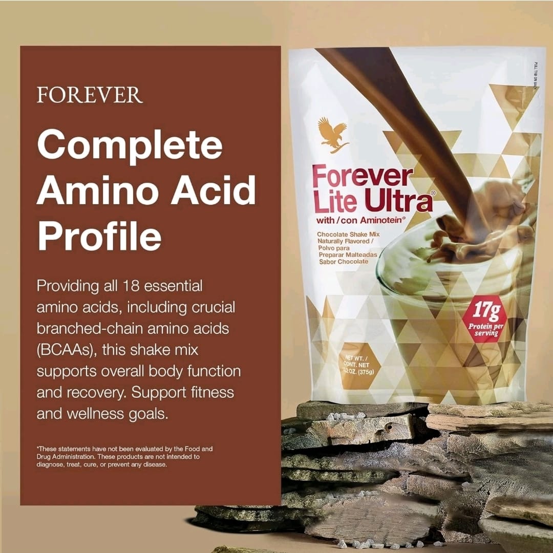 Forever Living - Lite Ultra Chocolate Protein Shake Mix with Aminotein, Low...