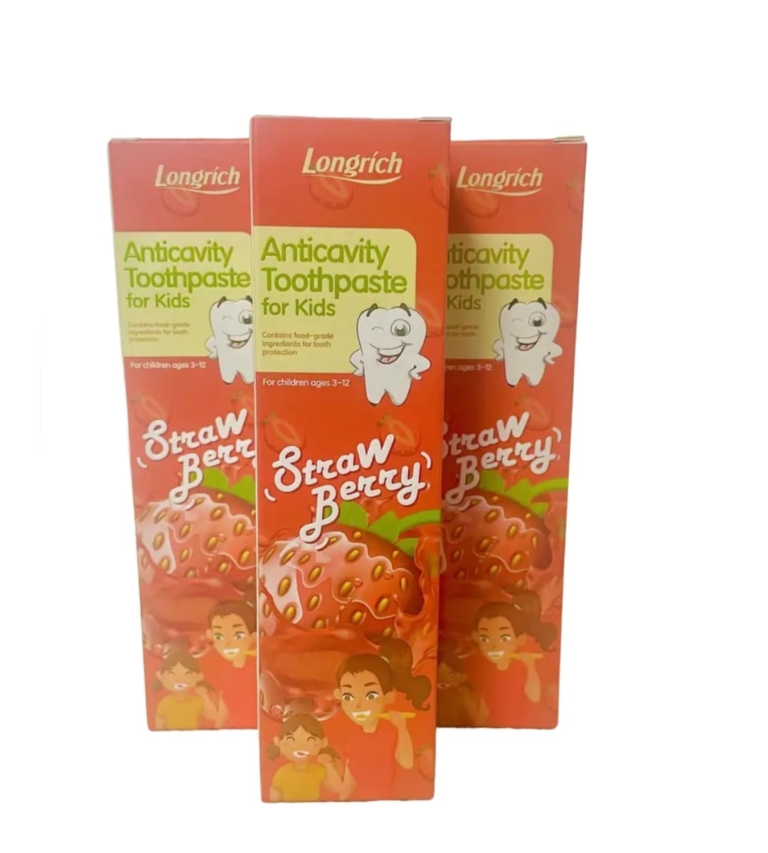 Longrich Kids Toothpaste – Strawberry Flavor 60g | Gentle Fluoride-Free Oral Car