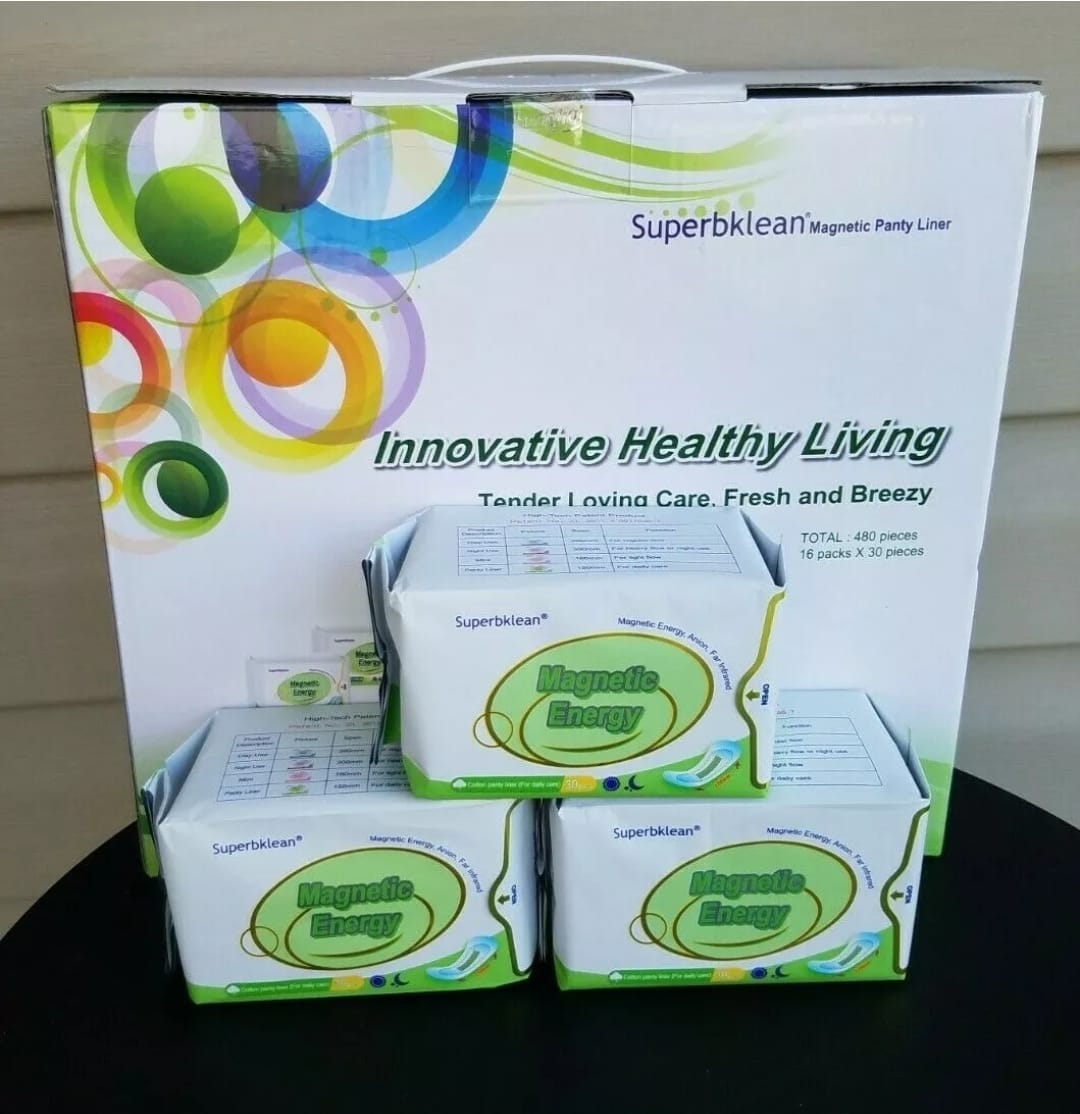 Longrich SuperbKlean Magnetic Sanitary Napkins/Pads/ Energy Panty Liners With Negative Ion/ Fights Infections/ Menstrual Cramps/Pains