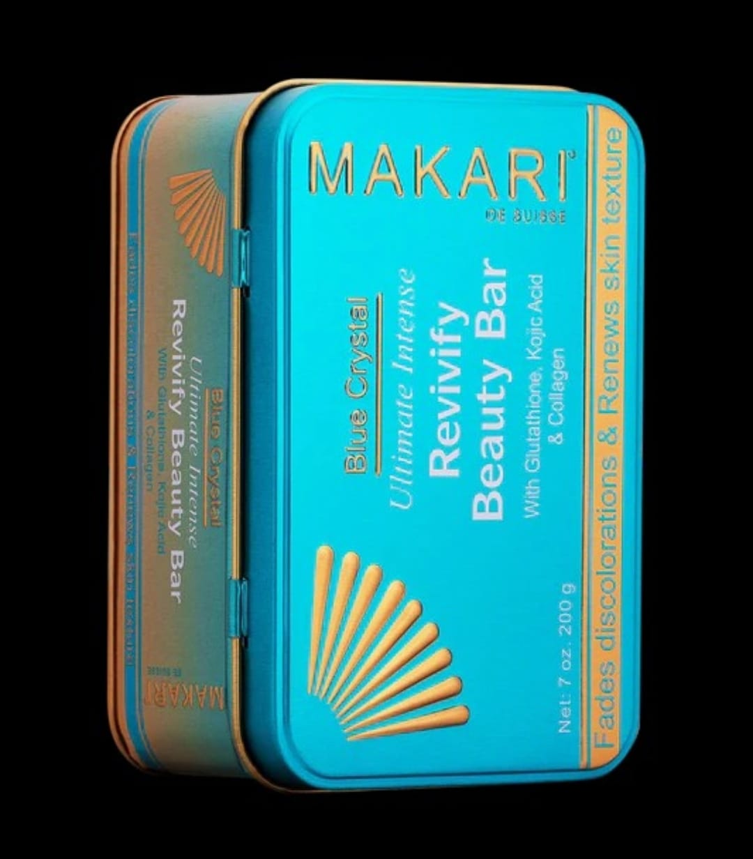 Savon en barre de beauté Makari Blue Crystal Revivify – Éclaircissant, nettoyant et éclaircissant