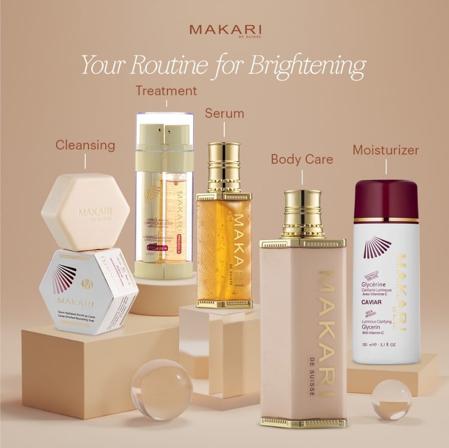 Lait éclaircissant Makari Classic Premium+Beauty SkinBrightening Milk4,75 fl.oz–Coffret cadeau éclaircissant