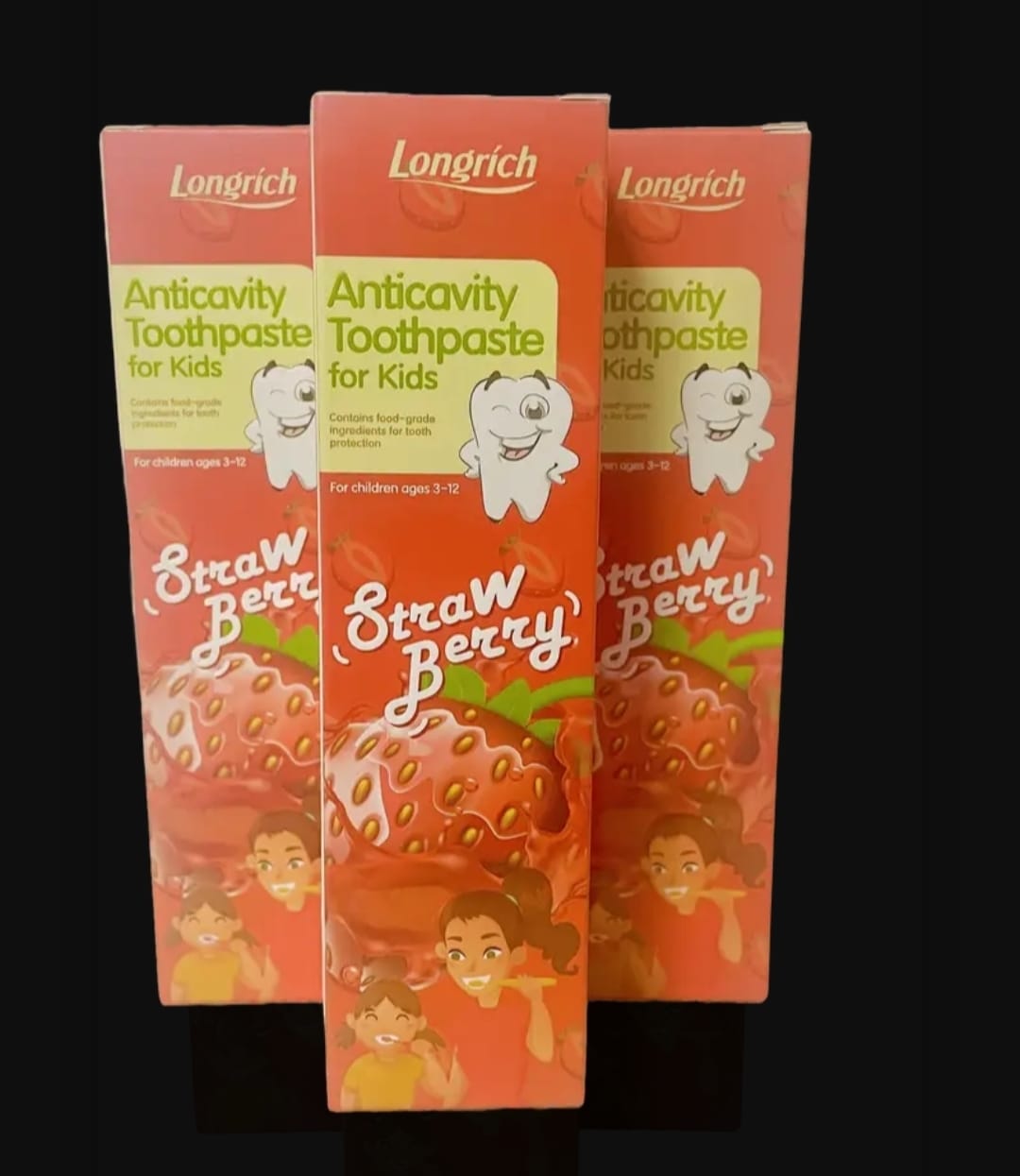 Longrich Kids Toothpaste – Strawberry Flavor 60g | Gentle Fluoride-Free Oral Car