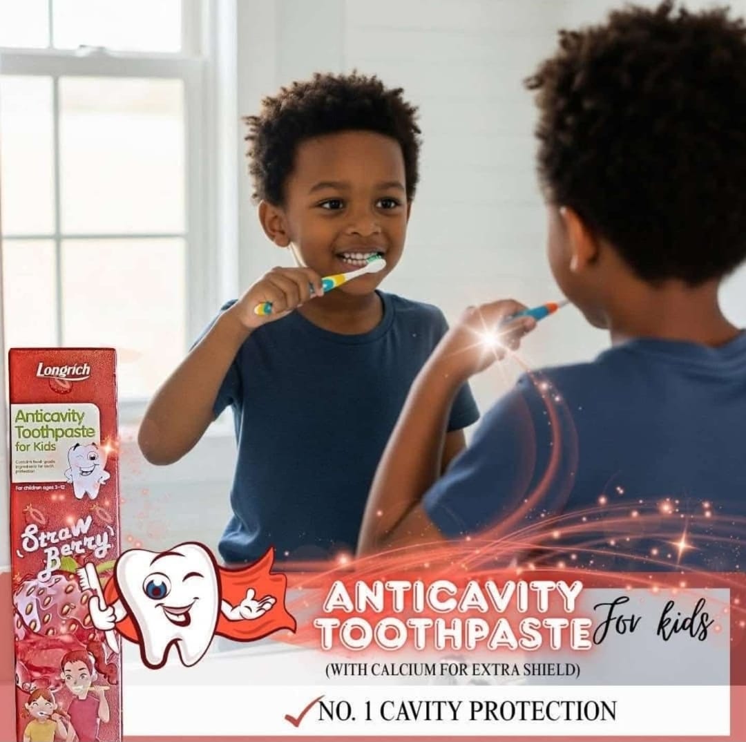 Longrich Kids Toothpaste – Strawberry Flavor 60g | Gentle Fluoride-Free Oral Car