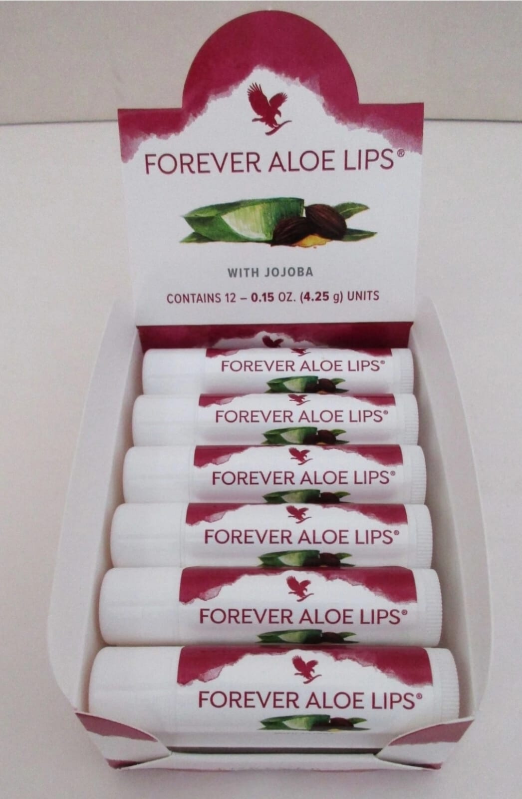 FOREVER LIVING ALOE LIPS 1 Box of -Aloe Leaf Extract Jojoba Seed Oil Beeswax