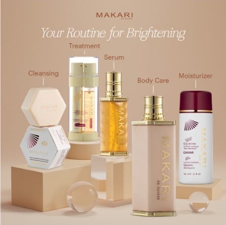 Lait éclaircissant Makari Classic Premium+Beauty SkinBrightening Milk4,75 fl.oz–Coffret cadeau éclaircissant