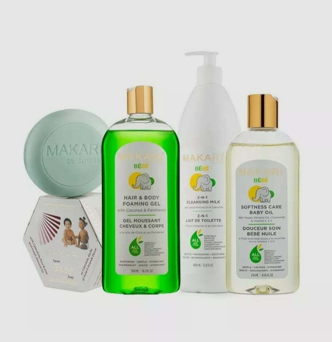 Lait nettoyant pour bébé Makari 33,8 fl. oz – Coffret cadeau apaisant et hydratant pour le bain et le corps