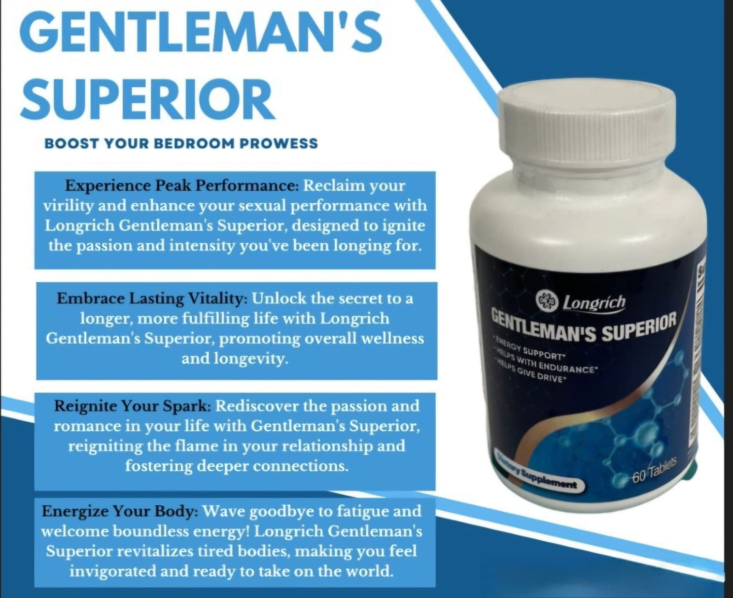 Longrich Gentleman’s Superior /Libao / Leo power capsules (Male) 60 Tablets