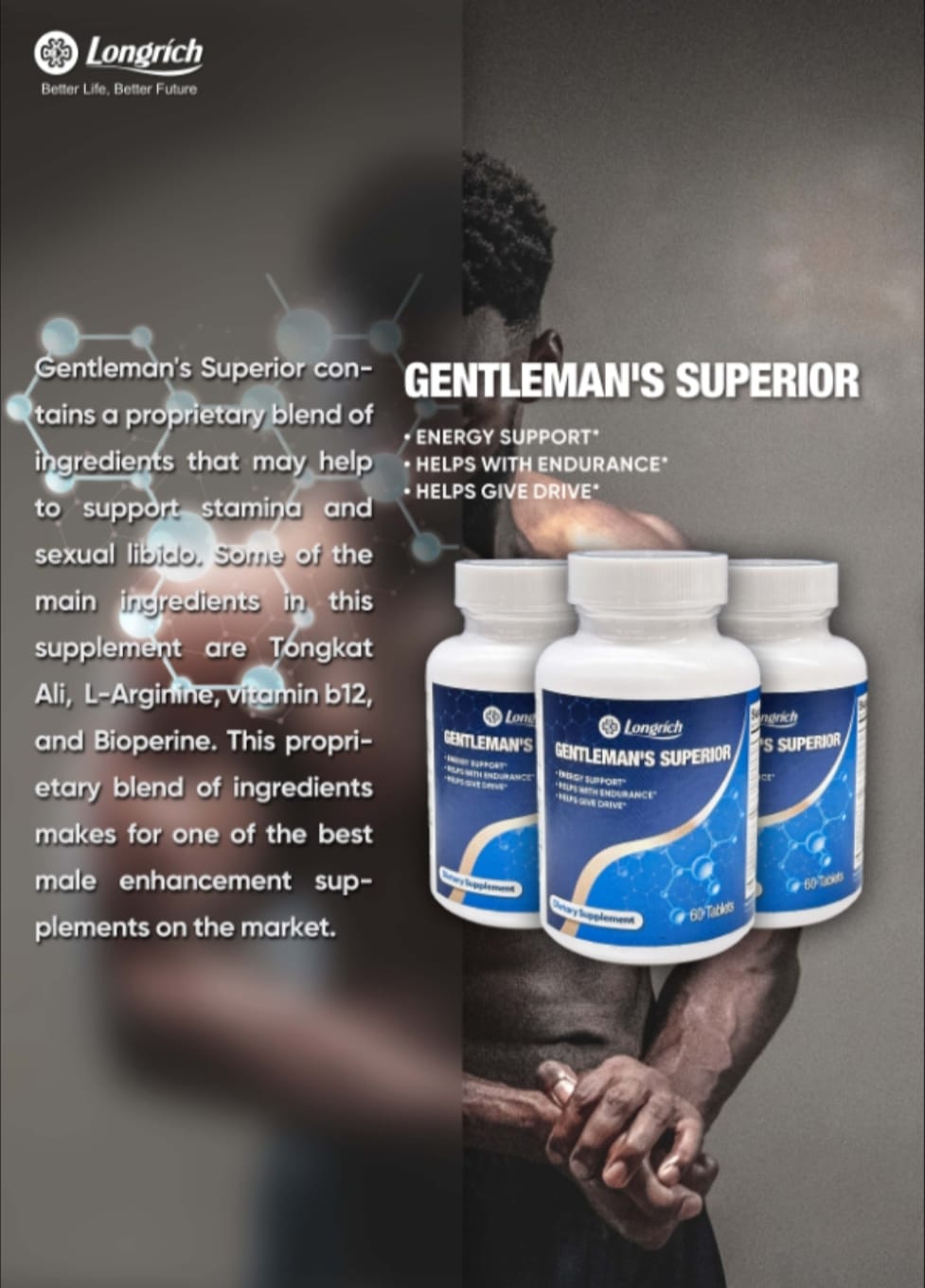 Longrich Gentleman’s Superior /Libao / Leo power capsules (Male) 60 Tablets