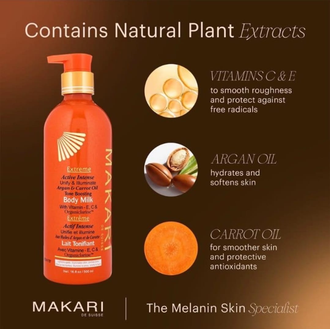 Lot de 2 Lait Corporel Tonifiant Intense Makari Extreme Active 500 ml