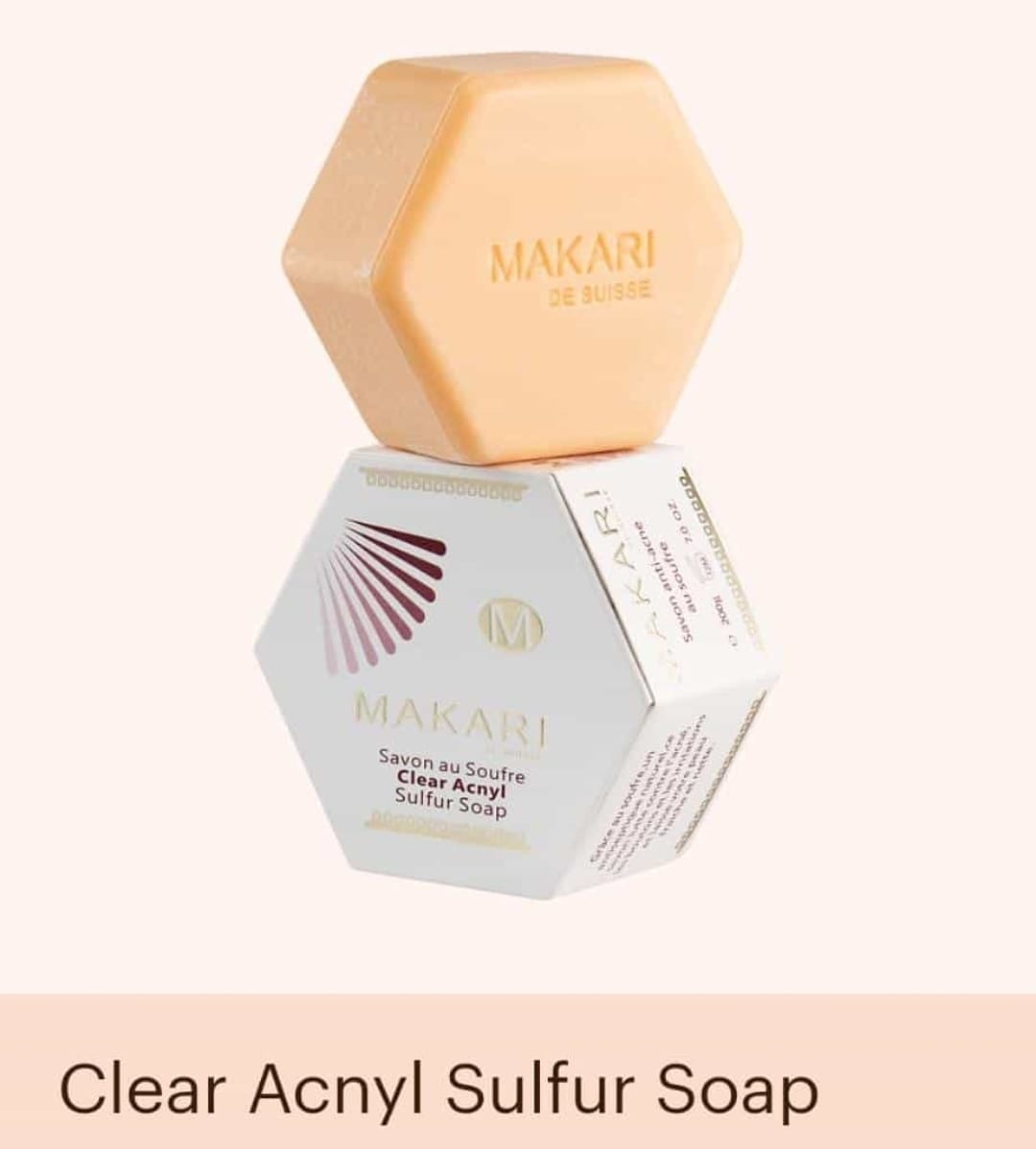 Makari De Suisse - Barre de savon au soufre classique - 7 oz - Visage et corps anti-acné - NOUVEAU