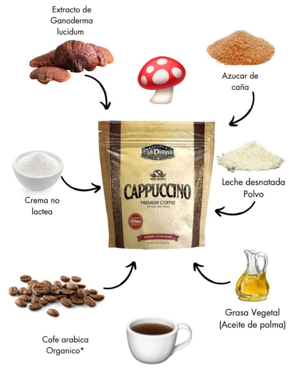 Vida DIVINA CAFE DIVINA CAPPUCCINO PREMIUM TOFFEE INFUSED WITH REISHI ...