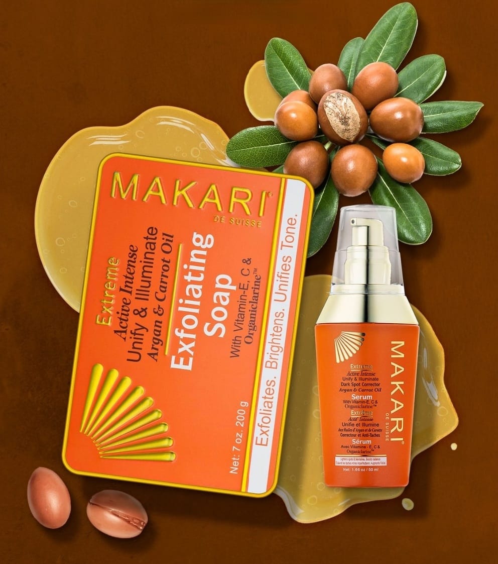 Coffret cadeau de soins tonifiants pour la peau Makari Extreme Carotte et huile d'argan