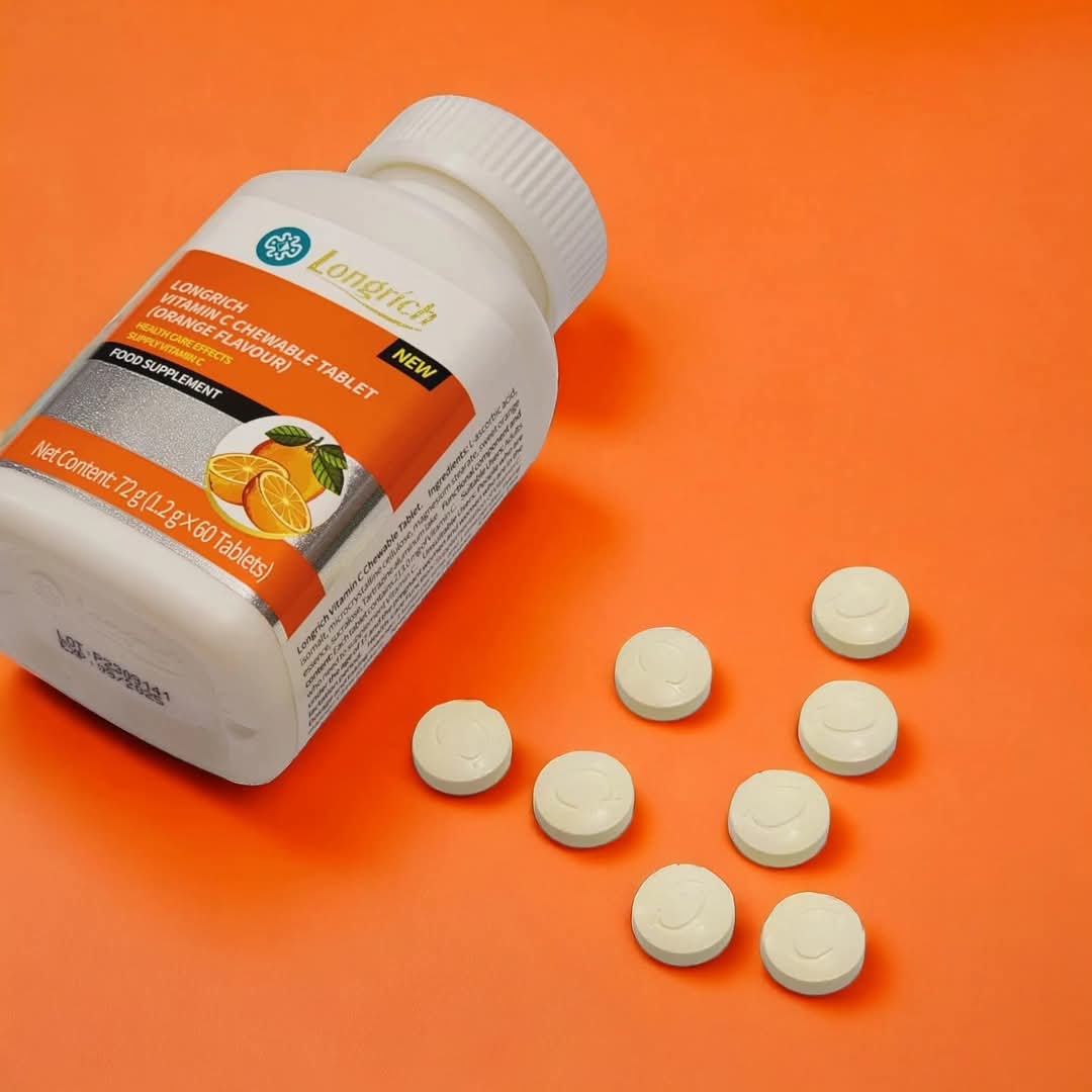 Tabletas masticables de vitamina C Longrich (SABOR A NARANJA) EFECTOS EN LA SALUD