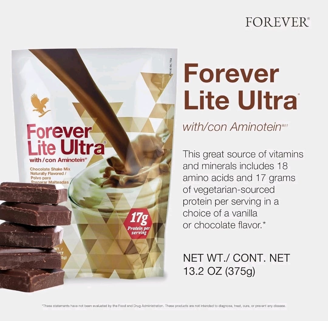 Forever Living - Lite Ultra Chocolate Protein Shake Mix with Aminotein, Low...