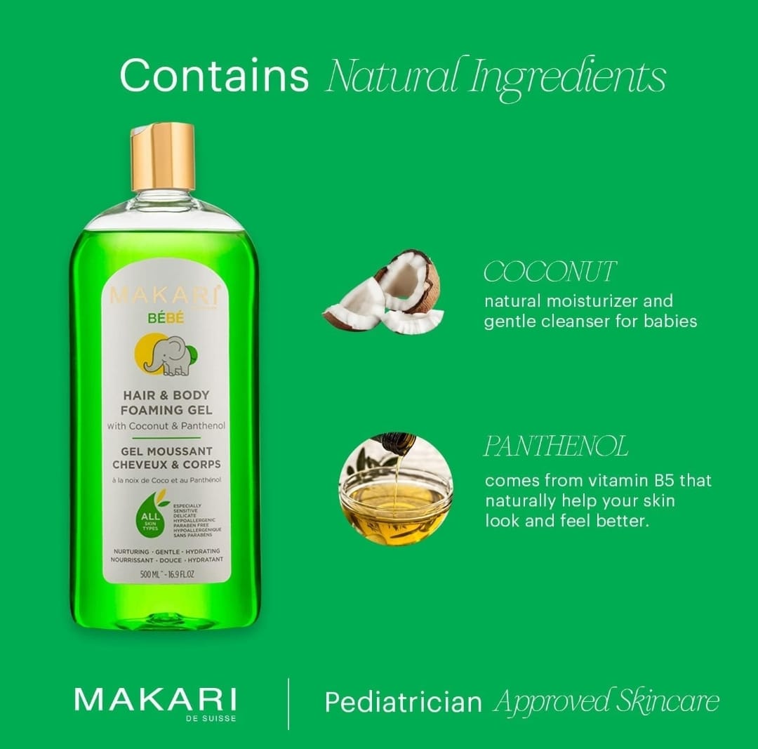 Gel moussant pour cheveux et corps Makari Baby